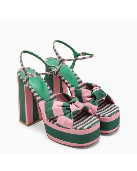 Castaner White Castañer Green/pink High Sandal With Platform