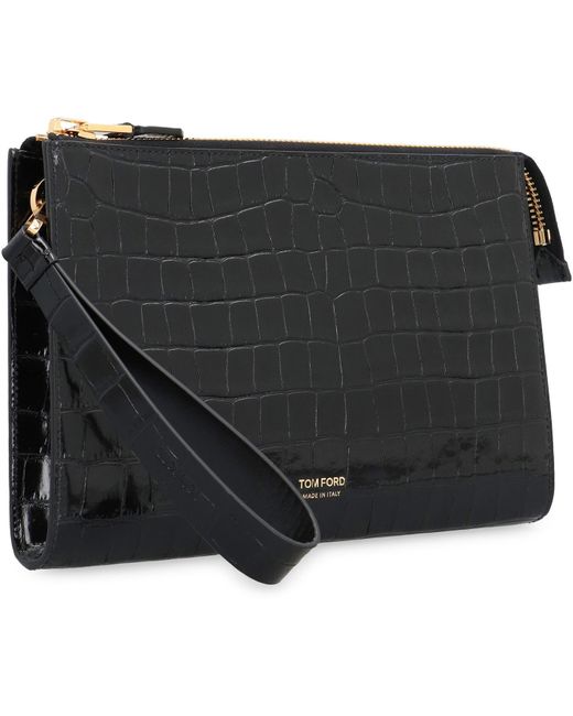 Tom Ford Black Leather Pouch for men