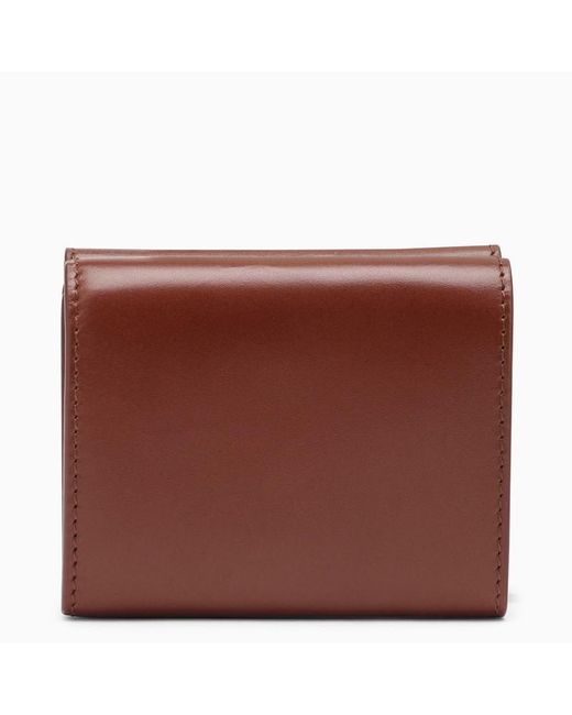 A.P.C. Brown Genève Hazelnut Leather Trifold Wallet