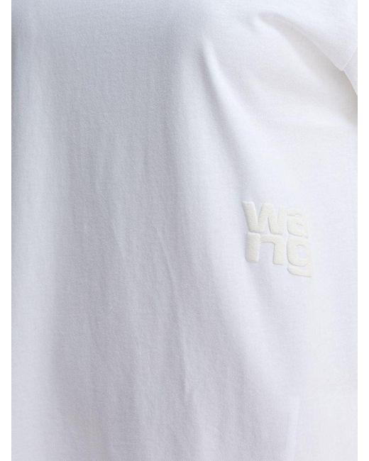 Alexander Wang White Essential Jsy Ss Tee W/ Puff Logo & Bound Neck