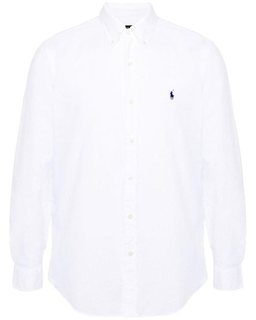 Polo Ralph Lauren White Long Sleeve-sport Shirt Clothing for men