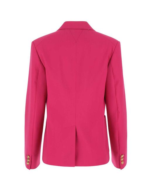 Versace Pink Single-breasted Jacket In Stretch Wool