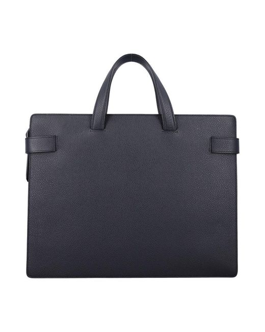 Ferragamo Blue Briefcase With Gancini Buckles for men