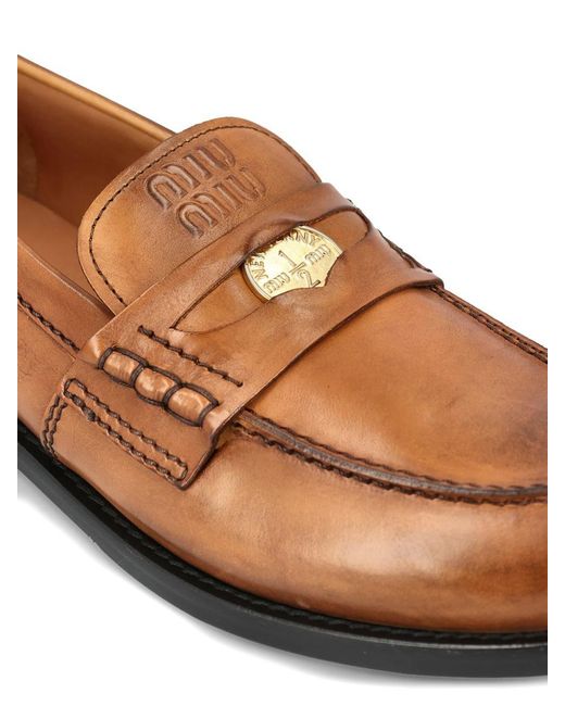 Miu Miu Brown Moccasins Shoes