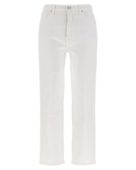 7 For All Mankind White 'Easy Slim Ankle' Jeans