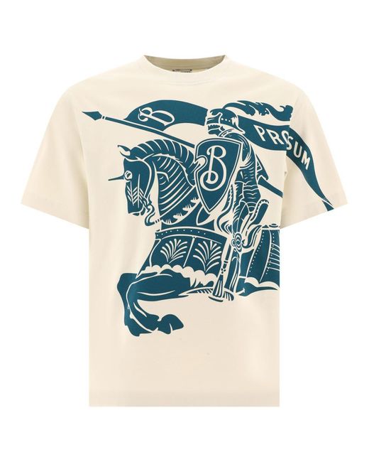 Burberry Blue Printed T-shirt for men