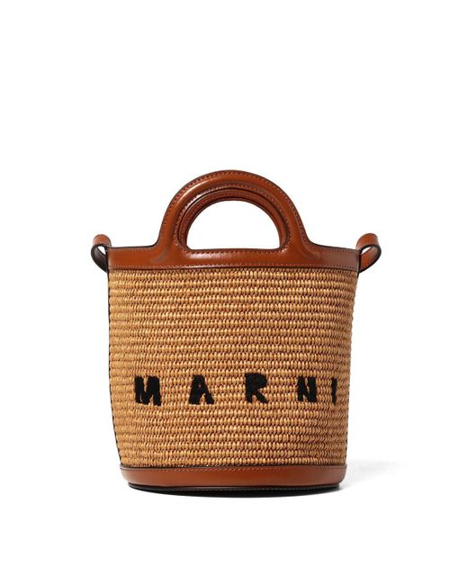Marni Brown Tropicalia Mini Bucket