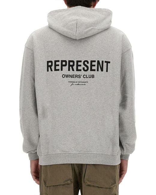 Represent Gray Sweatshirt With Logo for men