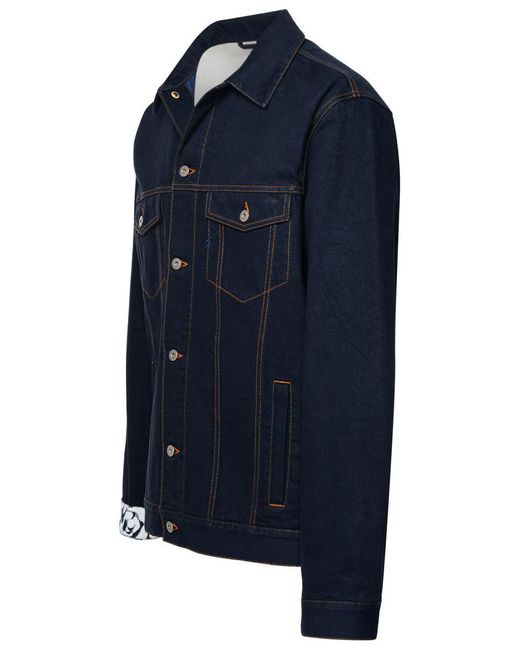 Burberry Blue Cotton Jacket for men