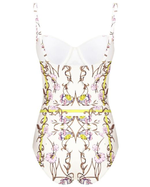 Tory Burch White One Piece Swimsuit With Print