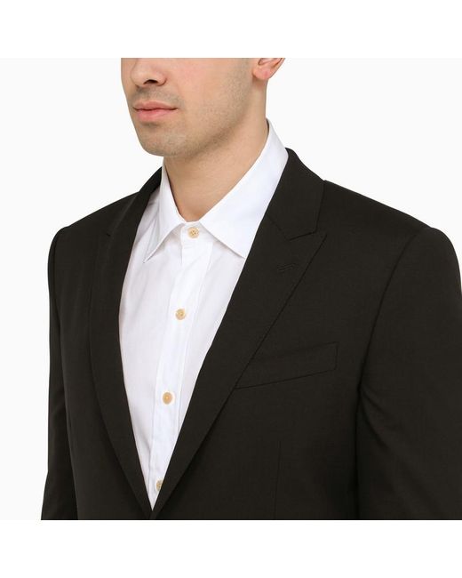 Dolce & Gabbana Black Dolce&Gabbana Wool Single-Breasted Suit for men