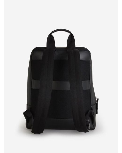 DSquared² Black Logo Leather Backpack for men