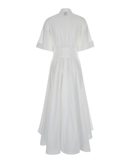 Sara Roka White Chemisier Long Dress