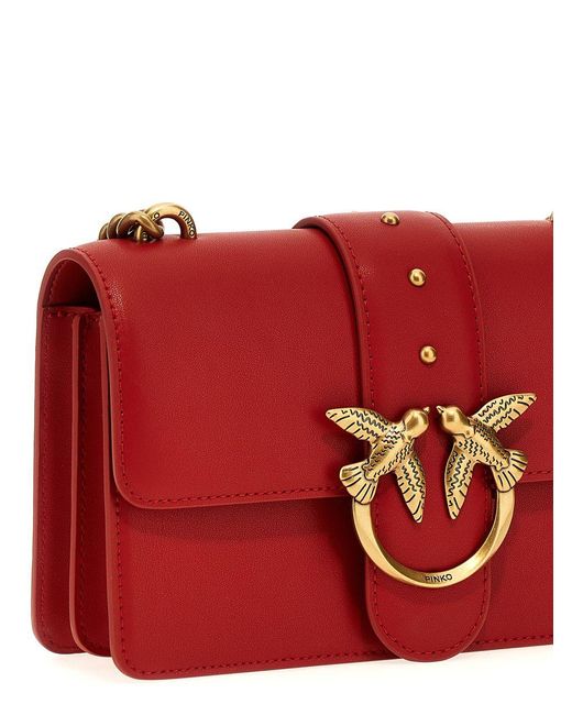 Pinko Red Mini Love Bag One Simply Crossbody Bags