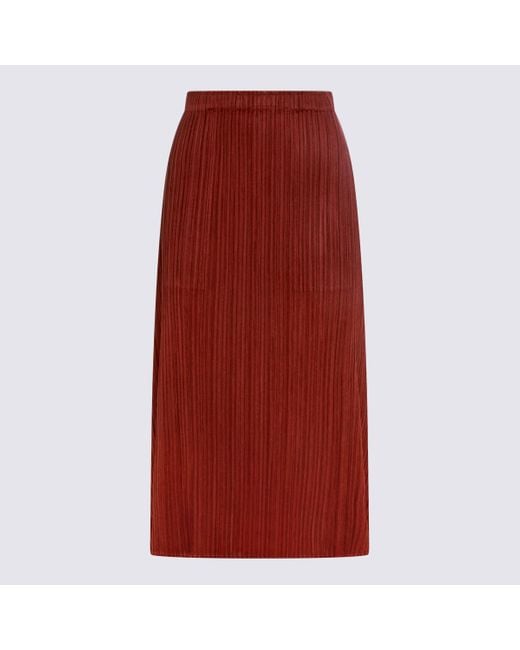 Pleats Please Issey Miyake Red Skirt