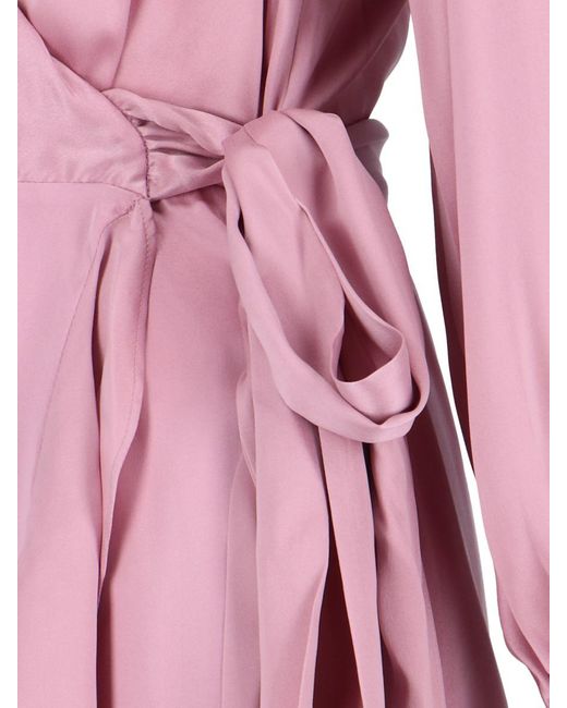 Zimmermann Pink Asymmetrical Midi Dress