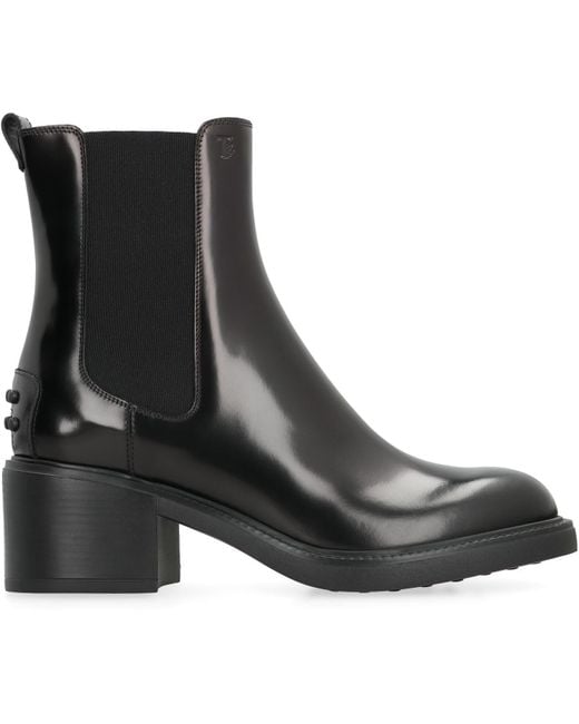 Tod's Black Leather Ankle Boots