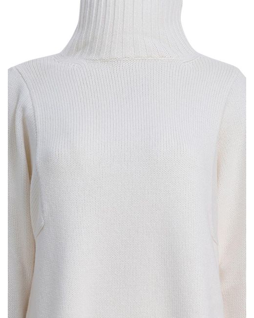 Max Mara White Cashmere Turtleneck Sweater