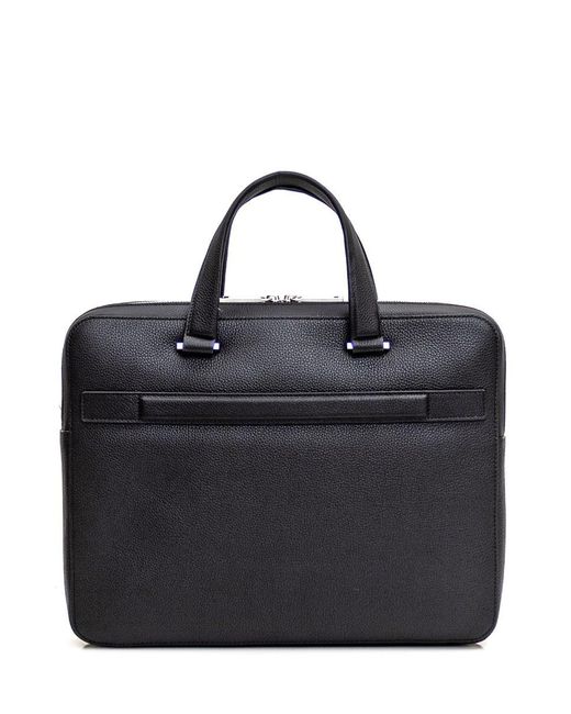 Ferragamo Black Business Bag With Embossing for men