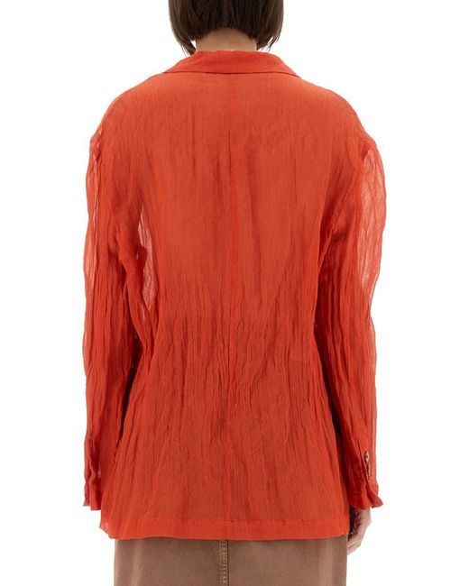 Alysi Red Wrinkled Effect Shirt