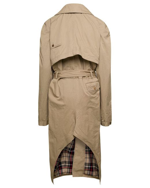 Balenciaga Natural Deconstructed Cotton Trench Coat