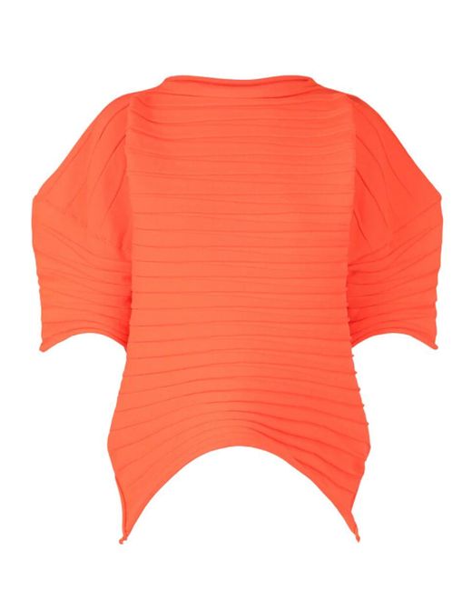 Pleats Please Issey Miyake Orange Chili Knit Shirt