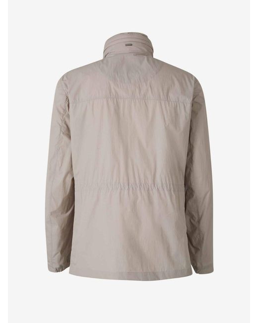 Herno Gray Coat Pockets Zipper for men