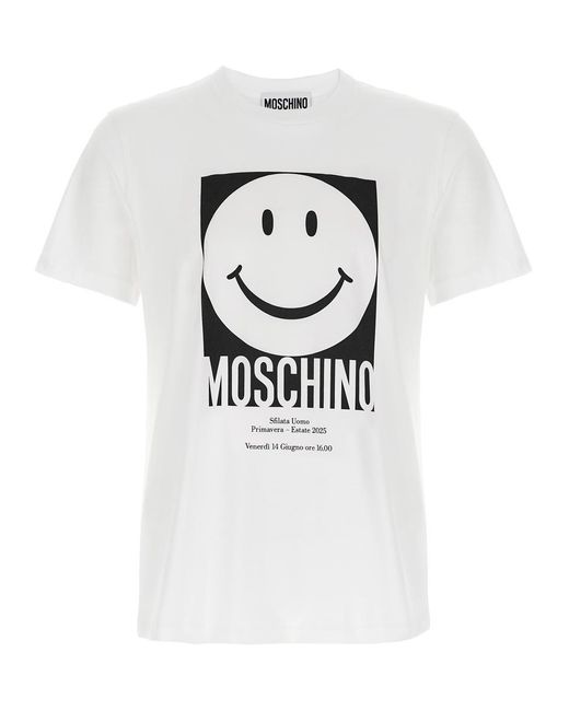 Moschino White 'Smiley' T-Shirt for men