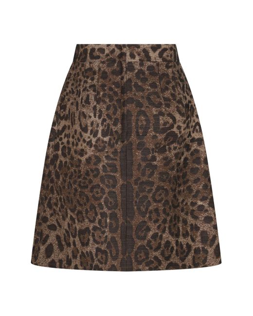 Dolce & Gabbana Brown And Wool Blend Skirt