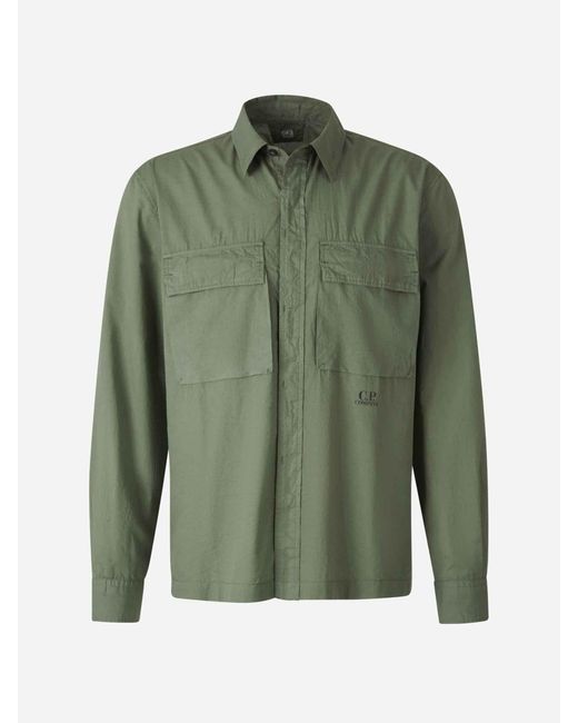 C P Company Green Cotton Pocket Shirt for men