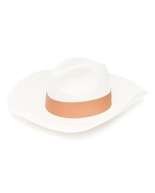 Borsalino White Sophie Straw Hat