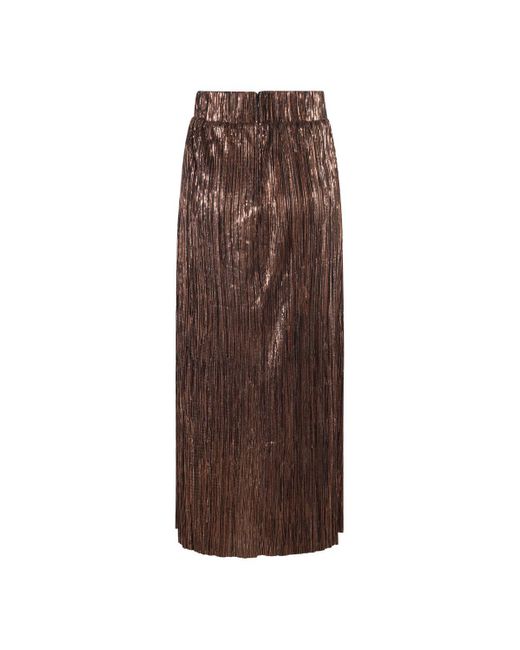 Sabina Musayev Brown Lame Long Skirt