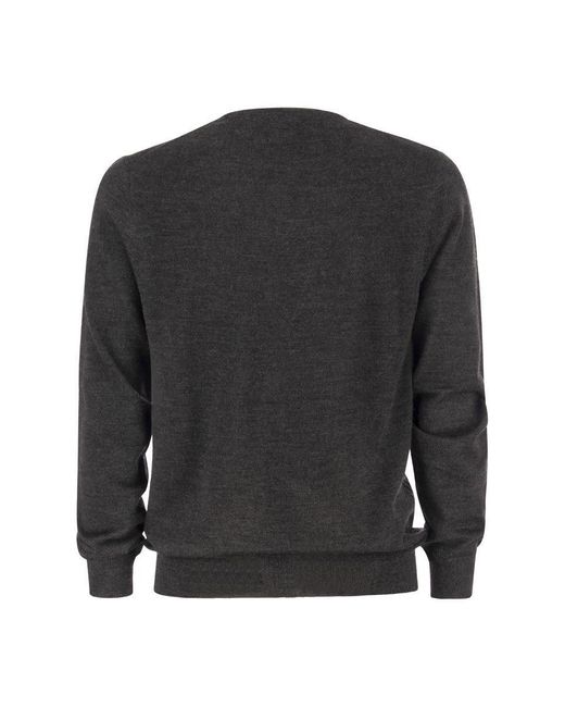 Polo Ralph Lauren Black Crew-neck Wool Sweater for men