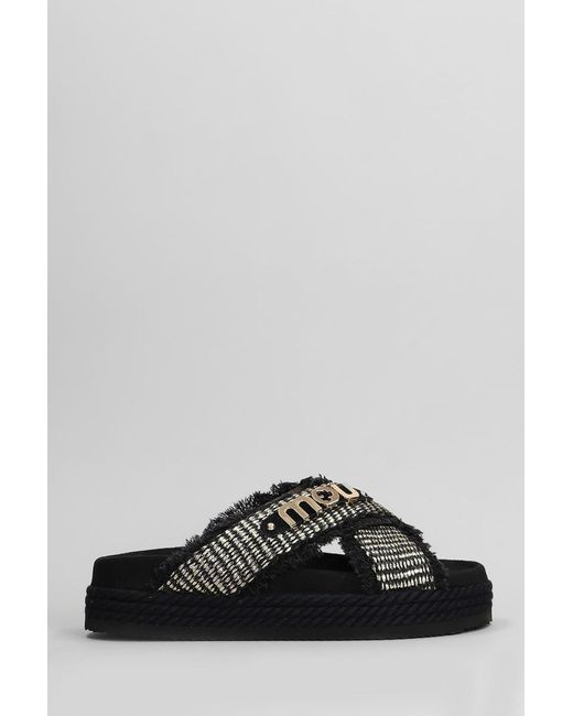 Mou Black Crisscross Flats
