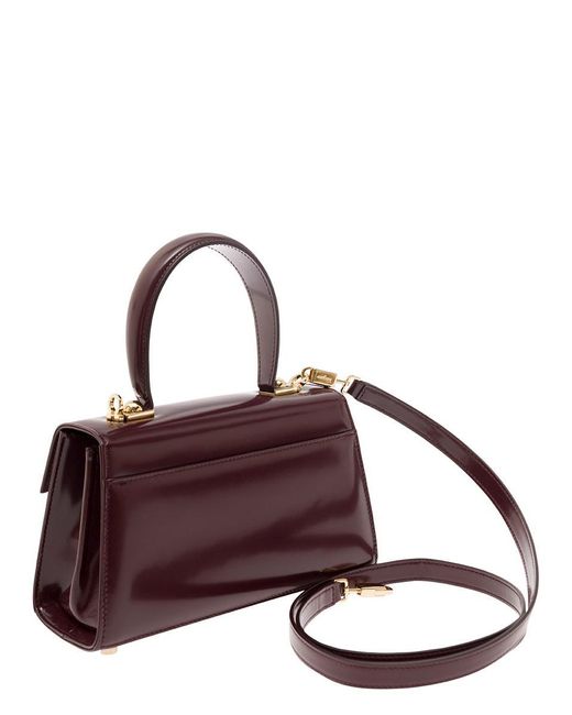 Ferragamo Purple Handbag With Gancini Closure