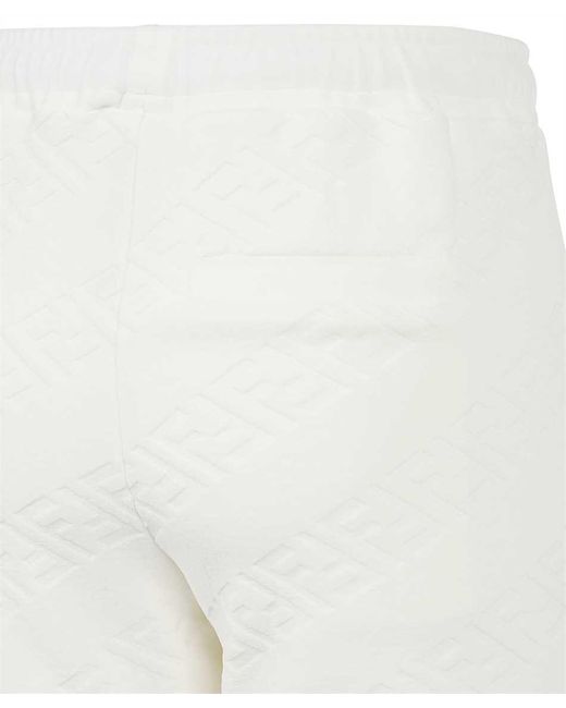 Fendi White Stretch Cotton Track-Pants for men