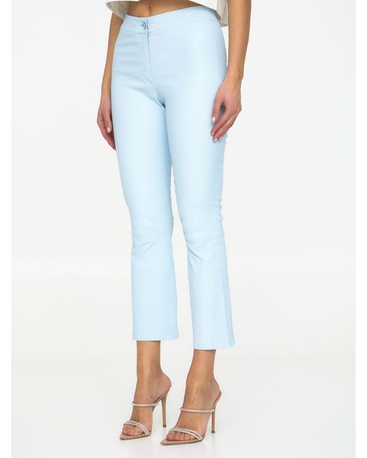 Arma Light-blue Leather Pants