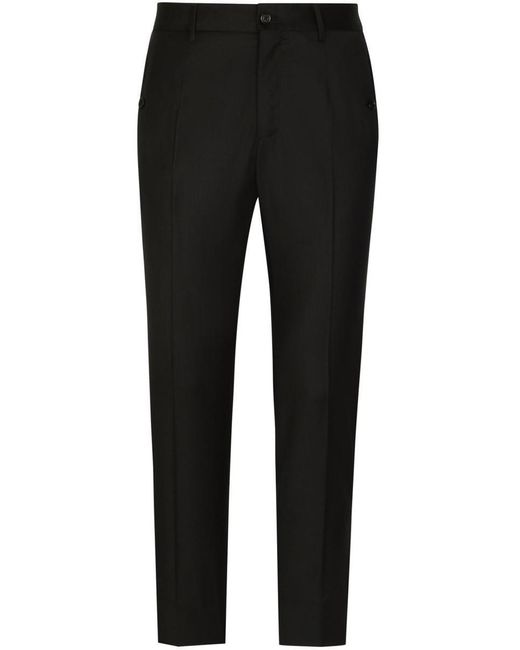Dolce & Gabbana Black Wool Trousers for men