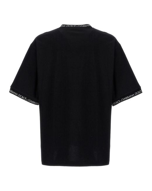 Dolce & Gabbana Black T-shirt With Logo Patch, for men