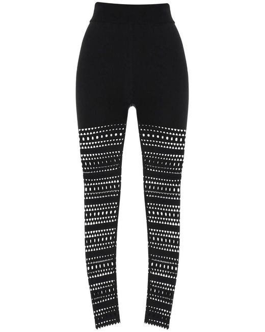 Alaïa Vienne Perforated leggings in Black | Lyst