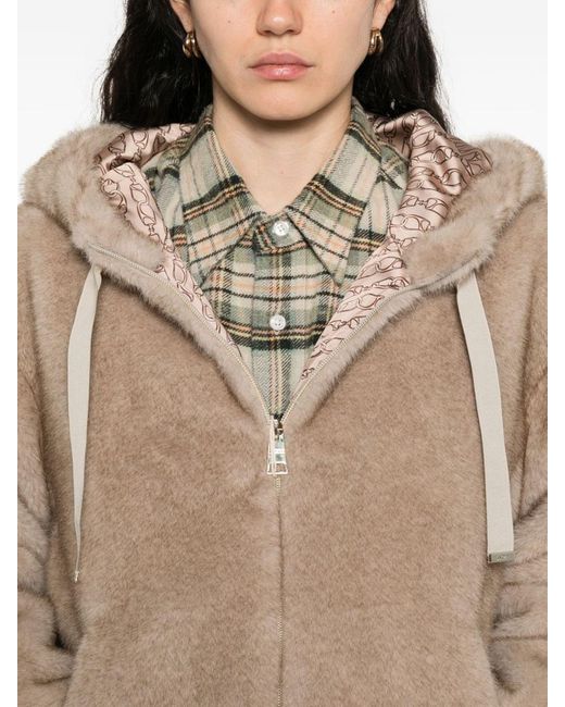 Herno Natural Hooded Zip-Up Jacket
