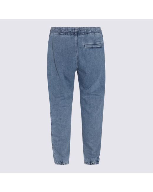 DIESEL Blue Cotton Blend D-lab Jeans for Men | Lyst