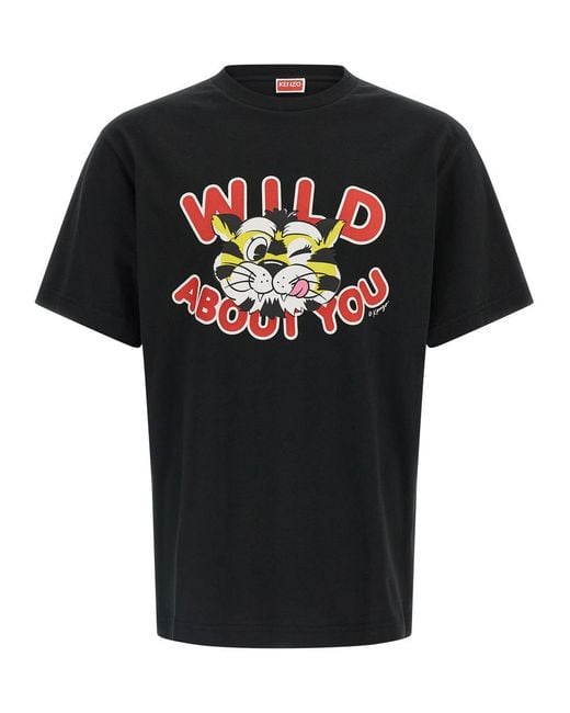 KENZO Black 'Wild Tiger' T-Shirt for men