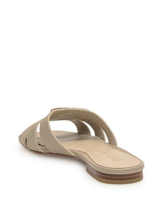 Pinko Natural Leather Slipper Sandal