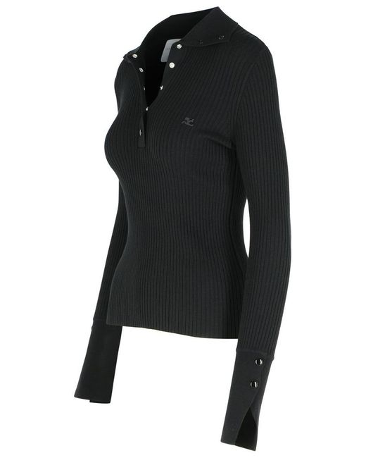 Courreges Black Polyester Blend Sweater