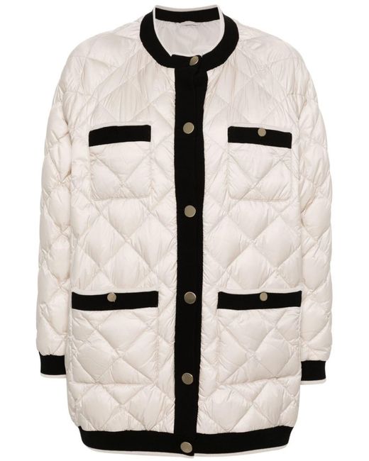 Max Mara Natural Quilted Down-Filled Maxi Coat