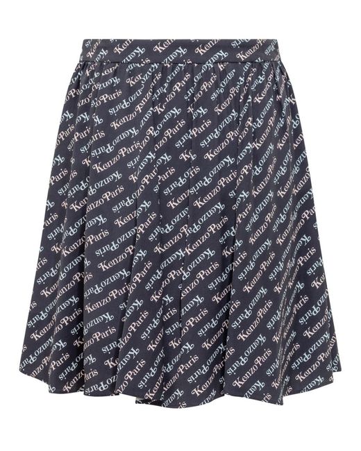 KENZO Gray Monogram Skirt