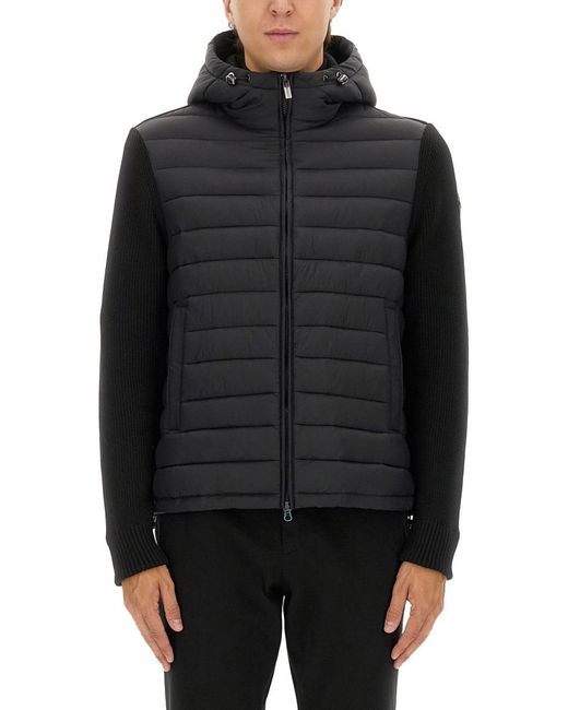 Colmar Black Hooded Jacket With Knitted Sleeves for men