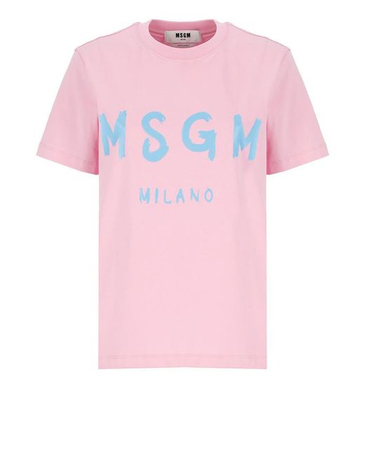 MSGM Pink T-Shirts And Polos