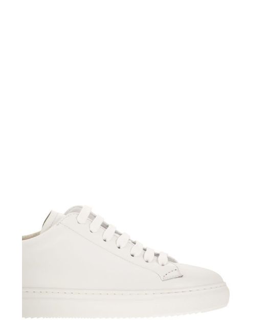 Doucal's White Smooth Leather Trainers for men